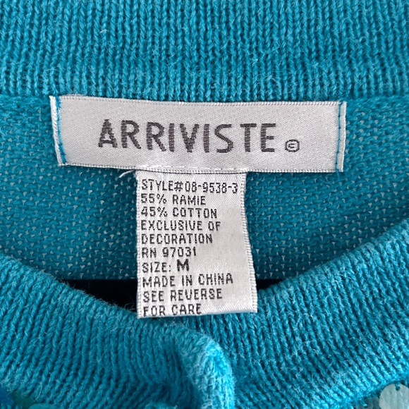 Arriviste | Turquoise Cardigan Sweater | Size Medium - Picture 2 of 6